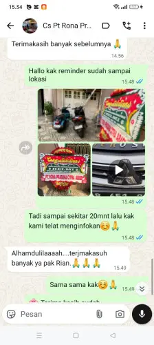 Testimonial Papan Bunga nameng